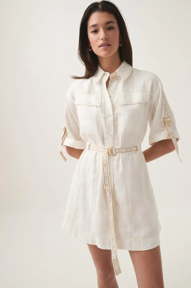Aje Dresses Imogen Logo Mini Dress Ivory 8211 Women