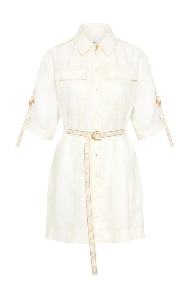 Aje Dresses Imogen Logo Mini Dress Ivory 8211 Women Aje Dresses Imogen Logo Mini Dress Ivory 8211 Women