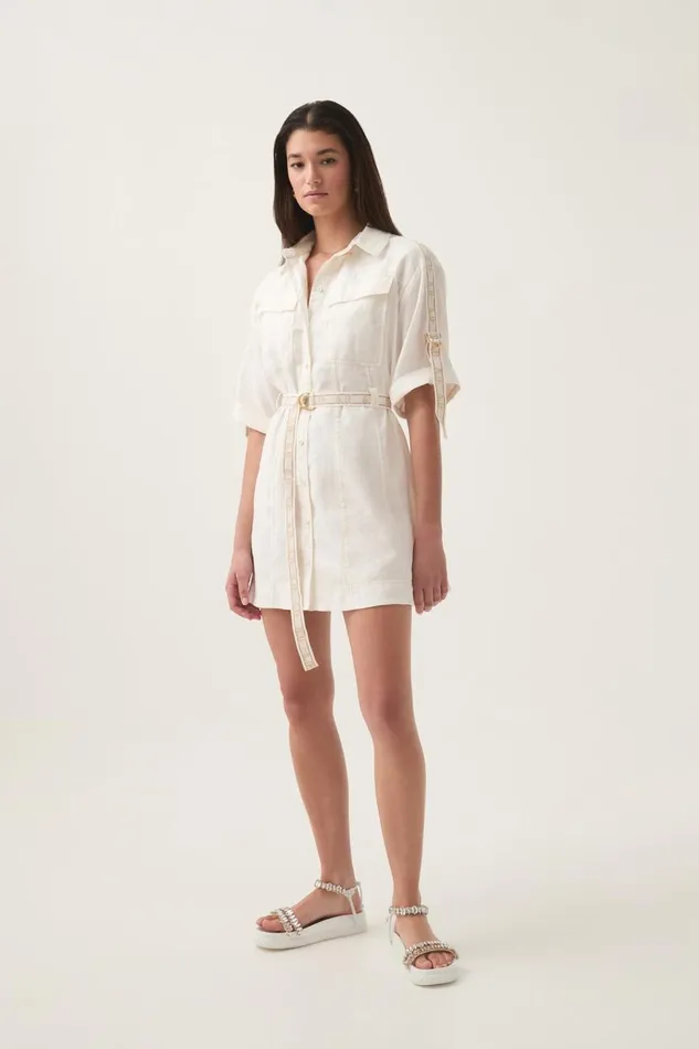 Aje Dresses Imogen Logo Mini Dress Ivory 8211 Women Aje Dresses Imogen Logo Mini Dress Ivory 8211 Women