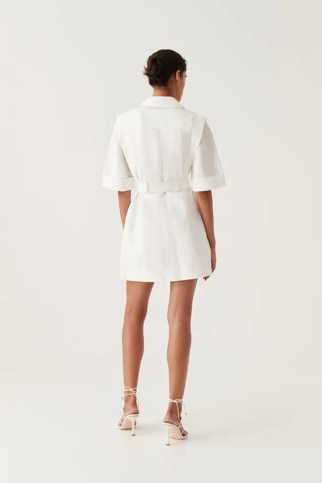 Aje Dresses Lyric Belted Mini Dress Ivory 8211 Women Aje Dresses Lyric Belted Mini Dress Ivory 8211 Women