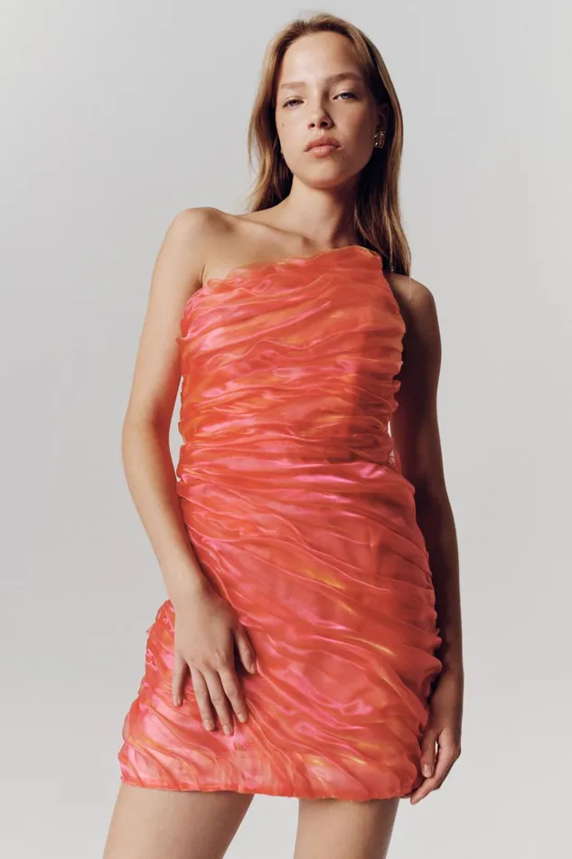 Aje Dresses Mercury Iridescent Mini Dress Coral 8211 Women Aje Dresses Mercury Iridescent Mini Dress Coral 8211 Women