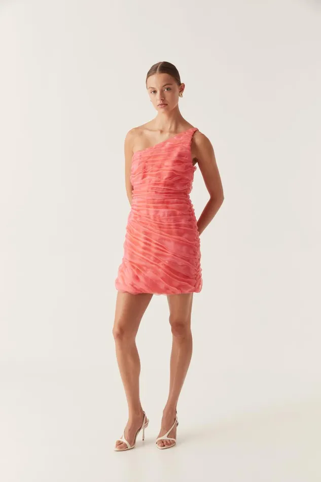 Aje Dresses Mercury Iridescent Mini Dress Coral 8211 Women Aje Dresses Mercury Iridescent Mini Dress Coral 8211 Women