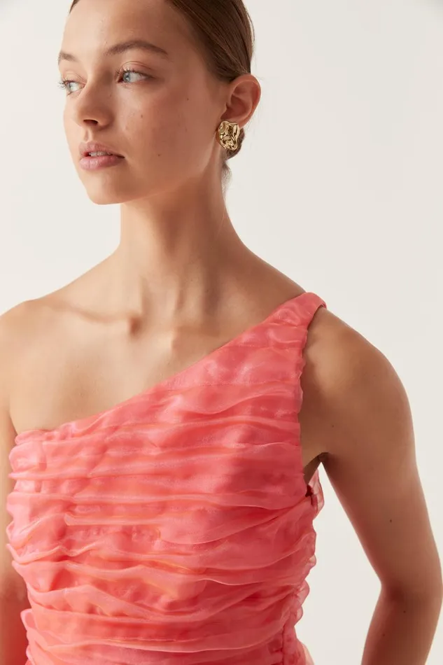 Aje Dresses Mercury Iridescent Mini Dress Coral 8211 Women Aje Dresses Mercury Iridescent Mini Dress Coral 8211 Women