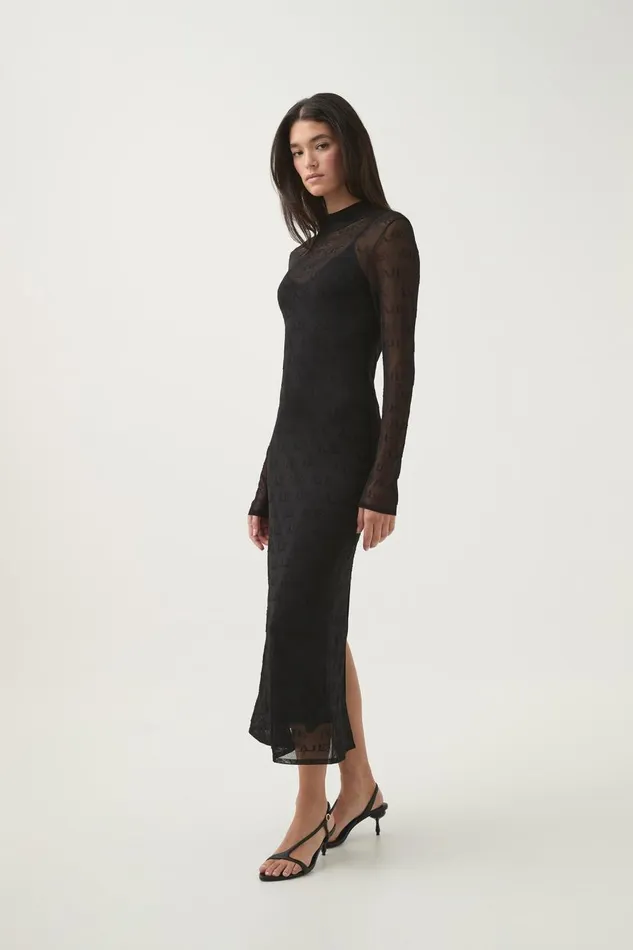Aje Dresses Metaphor Logo Knit Dress Black 8211 Women Aje Dresses Metaphor Logo Knit Dress Black 8211 Women