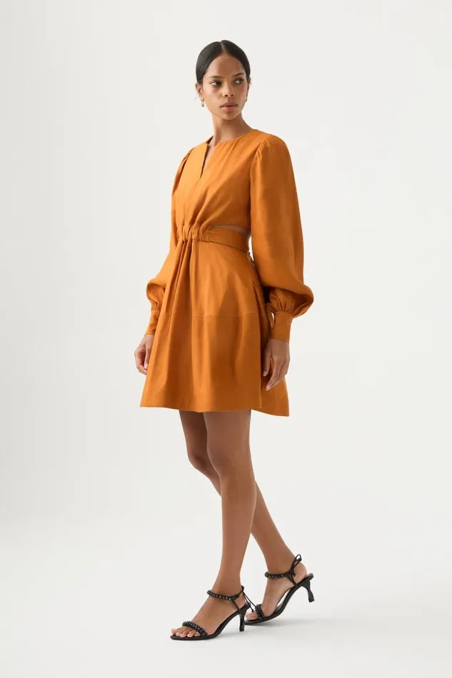 Aje Dresses Spectral VNeck Mini Dress Chestnut Brown 8211 Women Aje Dresses Spectral VNeck Mini Dress Chestnut Brown 8211 Women