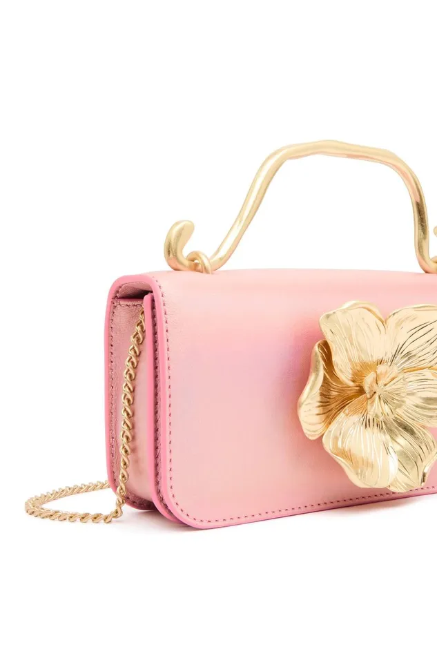 Aje Handbags and Wallets Alessia Flower Clutch Pink Metallic 8211 Women Aje Handbags and Wallets Alessia Flower Clutch Pink Metallic 8211 Women