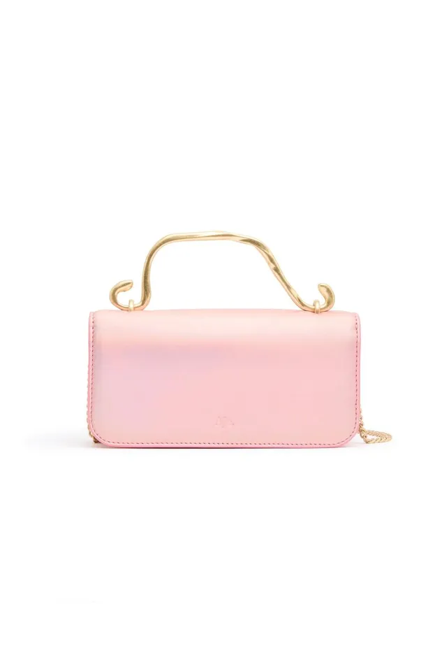 Aje Handbags and Wallets Alessia Flower Clutch Pink Metallic 8211 Women Aje Handbags and Wallets Alessia Flower Clutch Pink Metallic 8211 Women