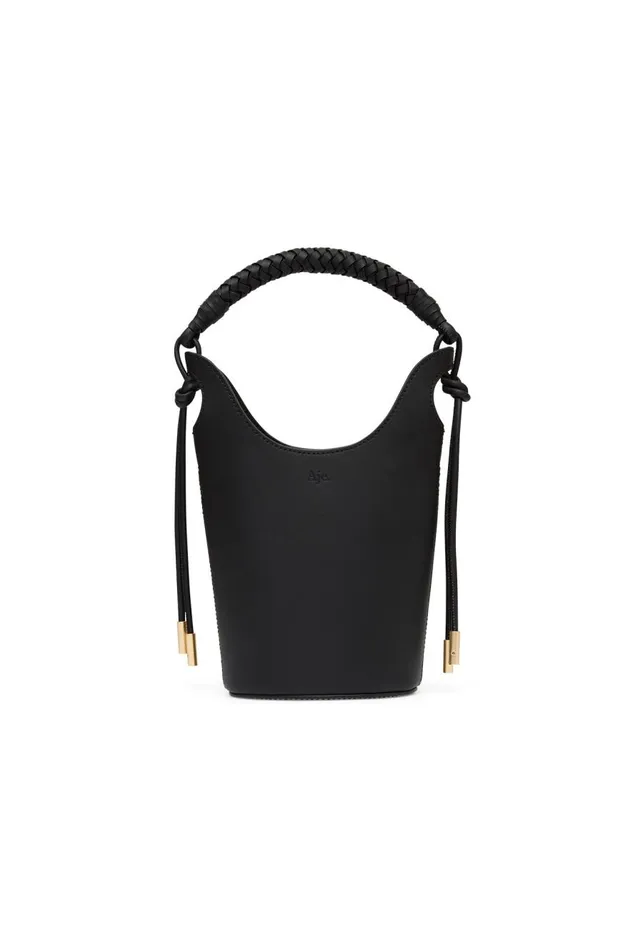 Aje Handbags and Wallets Louise Leather Bucket Bag Black 8211 Women