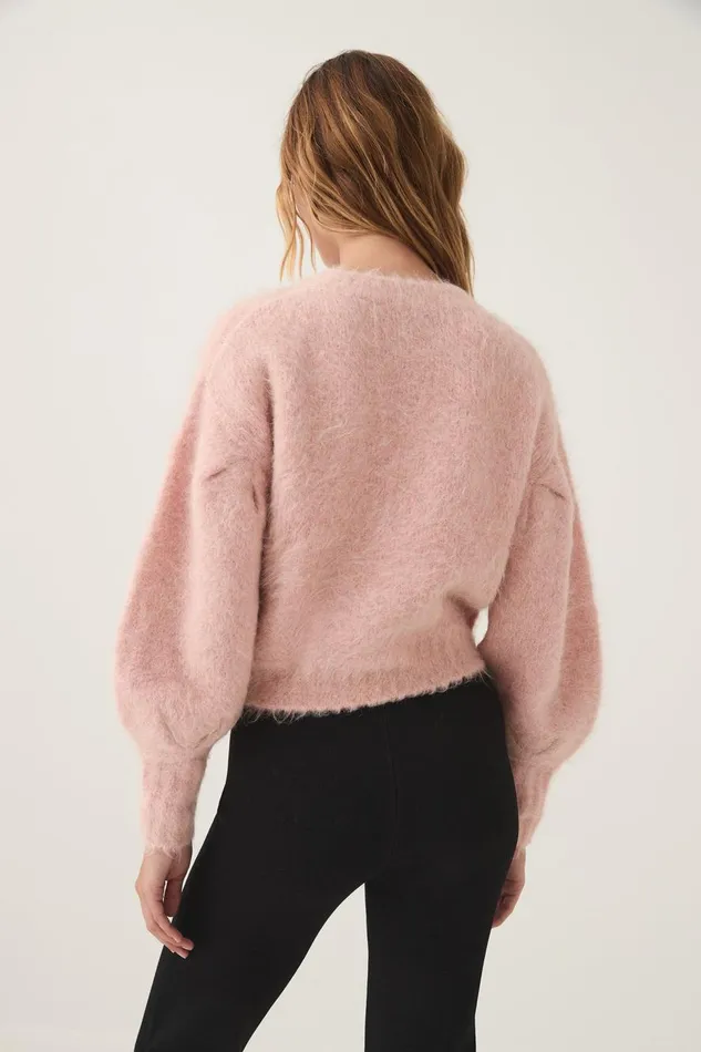 Aje Knitwear and Jumpers Moment Crew Neck Knit Blush Pink White Logo 8211 Women