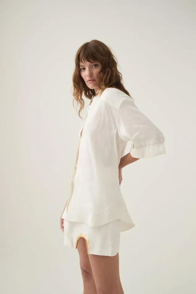 Aje Matching Sets Asteria Short Sleeve Shirt Ivory 8211 Women Aje Matching Sets Asteria Short Sleeve Shirt Ivory 8211 Women
