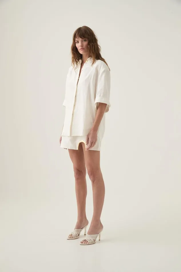 Aje Matching Sets Asteria Short Sleeve Shirt Ivory 8211 Women Aje Matching Sets Asteria Short Sleeve Shirt Ivory 8211 Women