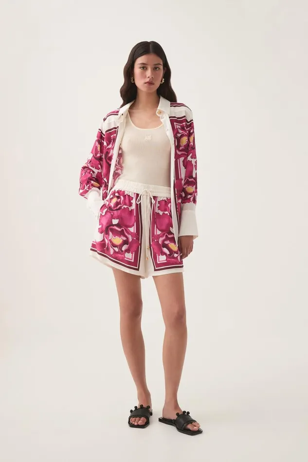 Aje Matching Sets Atomic Silk Drawstring Short Boldly Blooming 8211 Women