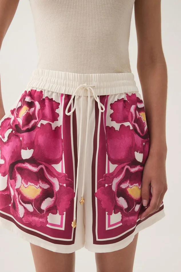 Aje Matching Sets Atomic Silk Drawstring Short Boldly Blooming 8211 Women