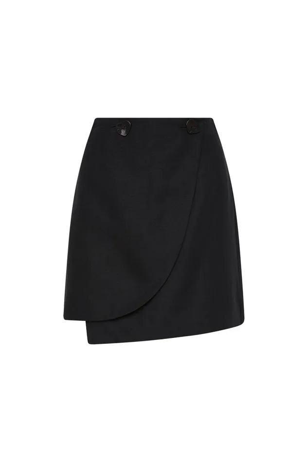 Aje Matching Sets Flight Asymmetric Wrap Skirt Black 8211 Women