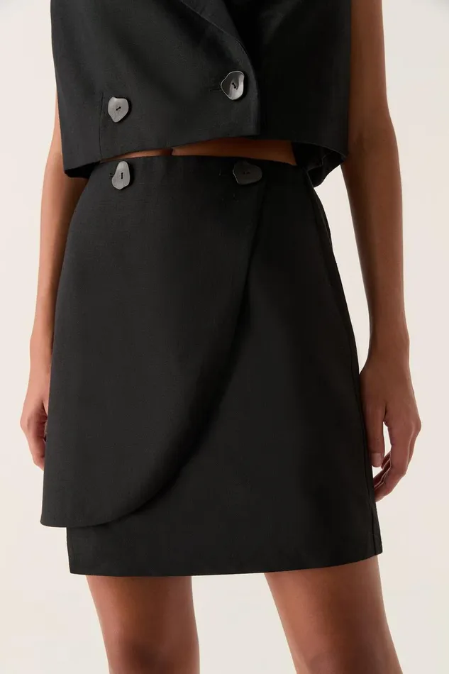 Aje Matching Sets Flight Asymmetric Wrap Skirt Black 8211 Women