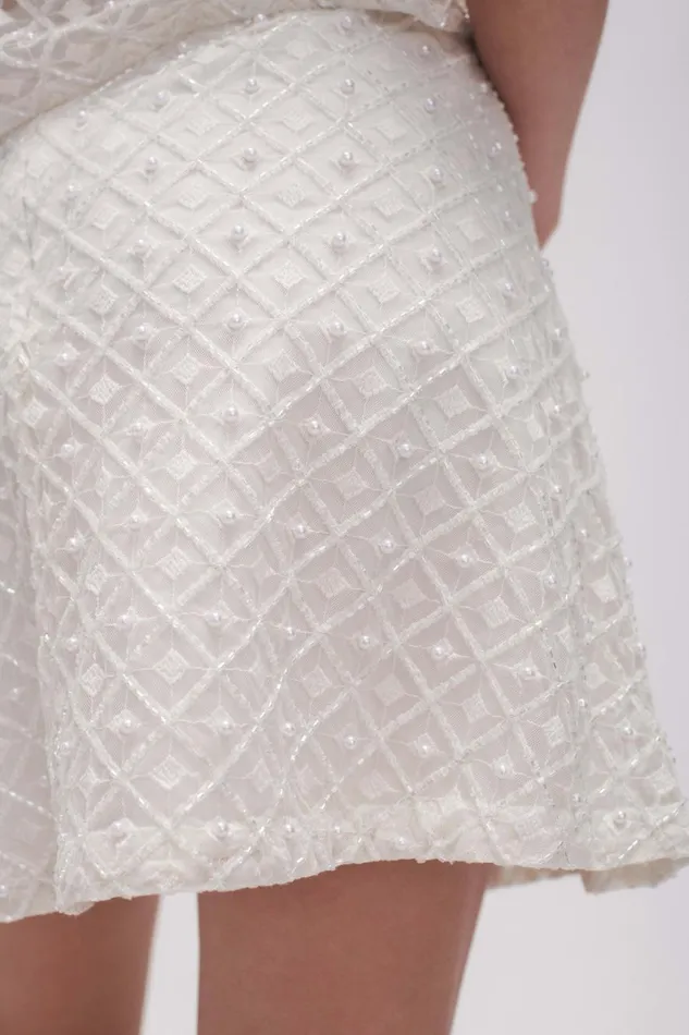 Aje Matching Sets Freya Diamond Pearl Mini Skirt Ivory 8211 Women