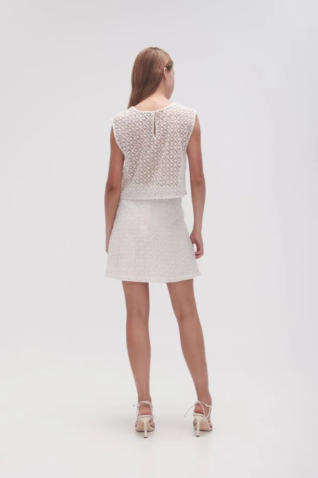 Aje Matching Sets Freya Diamond Pearl Mini Skirt Ivory 8211 Women