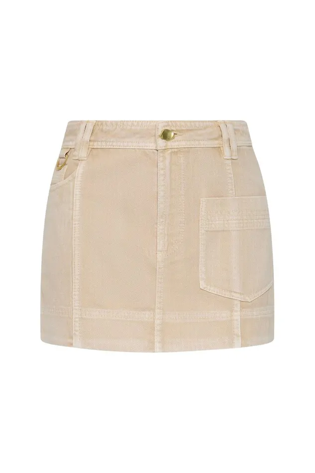 Aje Matching Sets Kya Contrast Denim Micro Skirt Sand Storm Wash 8211 Women