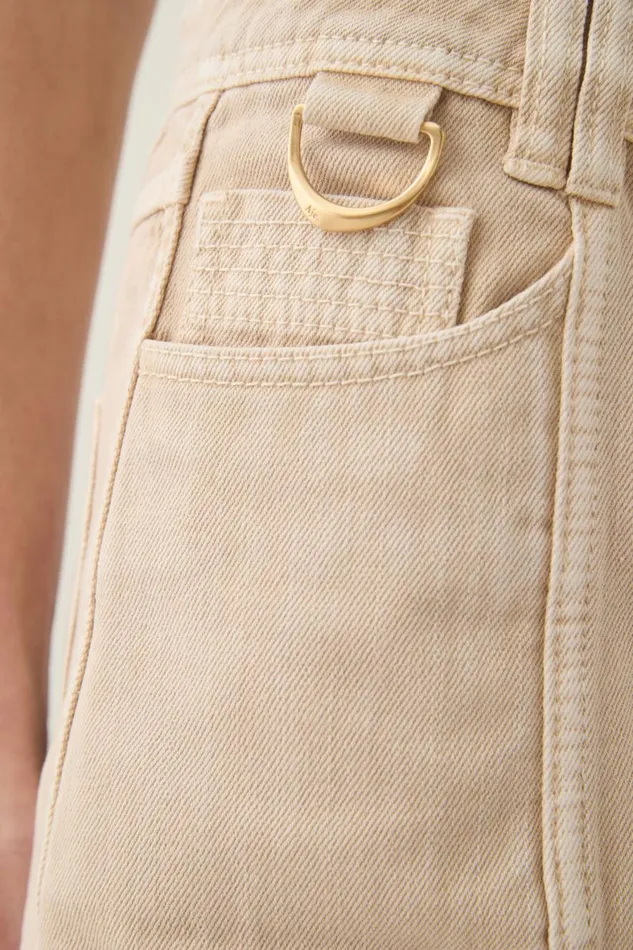 Aje Matching Sets Kya Contrast Denim Micro Skirt Sand Storm Wash 8211 Women