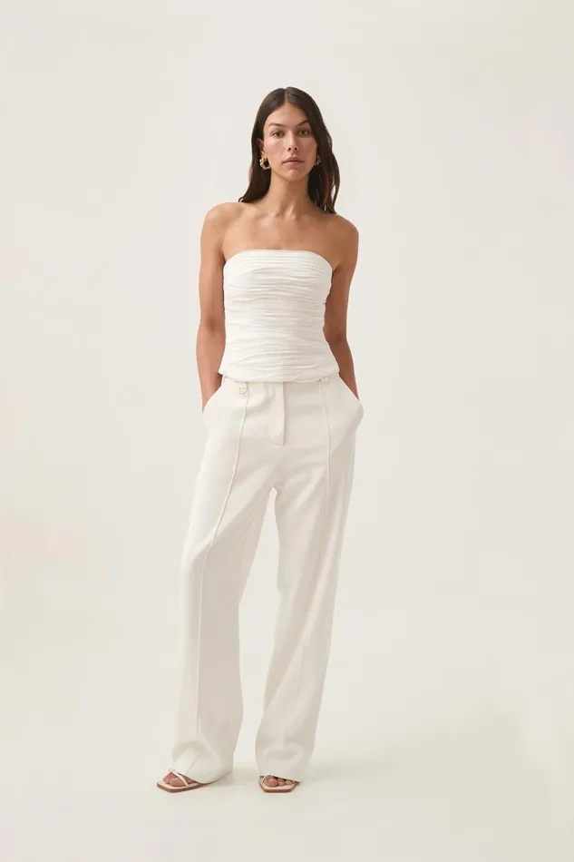 Aje Matching Sets Sunbeam Ruched Bustier Ivory 8211 Women