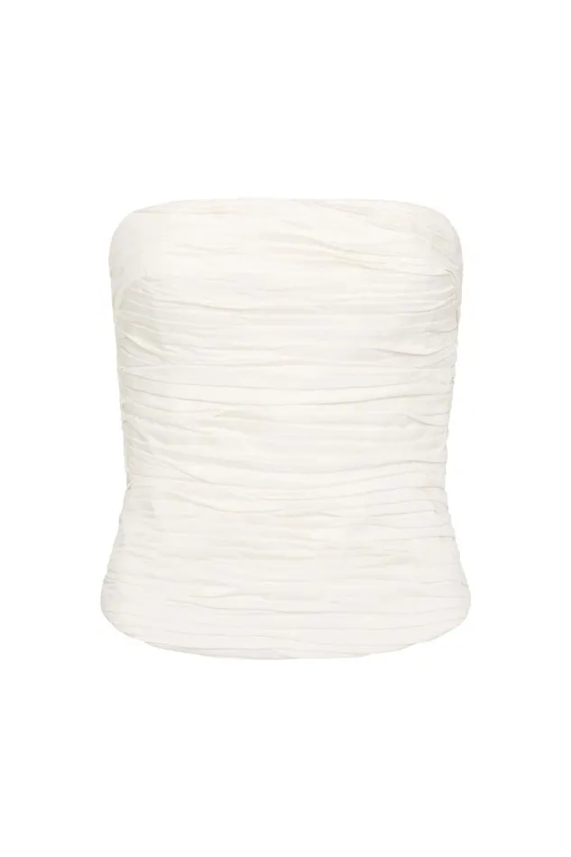 Aje Matching Sets Sunbeam Ruched Bustier Ivory 8211 Women Aje Matching Sets Sunbeam Ruched Bustier Ivory 8211 Women