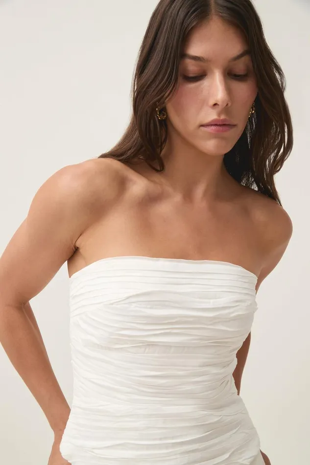 Aje Matching Sets Sunbeam Ruched Bustier Ivory 8211 Women Aje Matching Sets Sunbeam Ruched Bustier Ivory 8211 Women