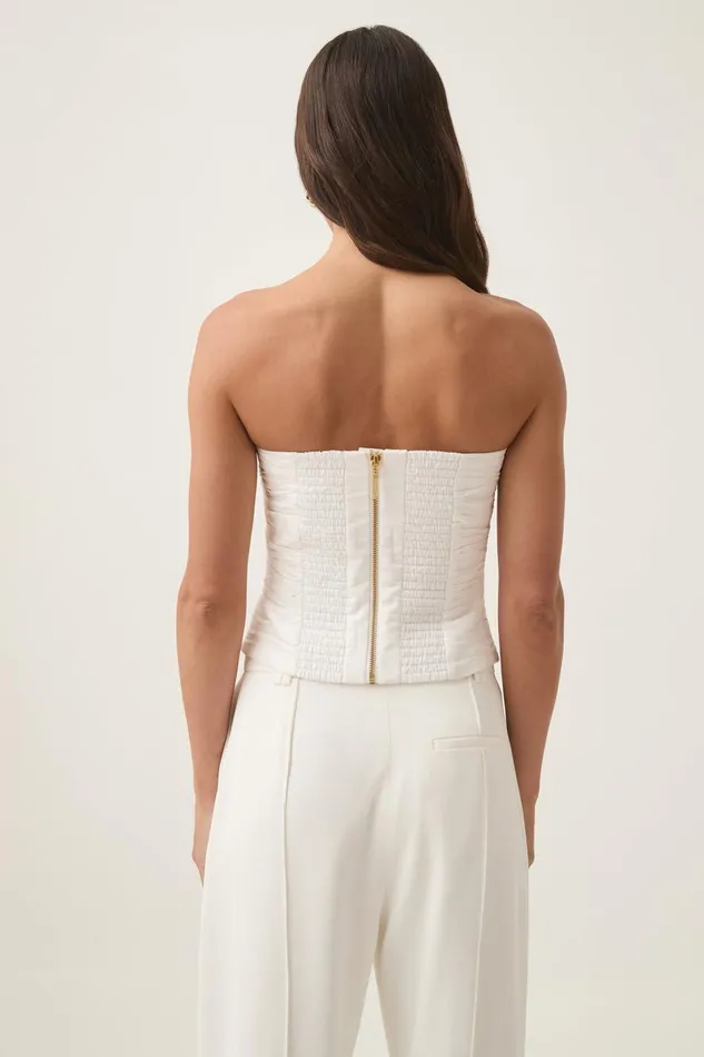 Aje Matching Sets Sunbeam Ruched Bustier Ivory 8211 Women Aje Matching Sets Sunbeam Ruched Bustier Ivory 8211 Women