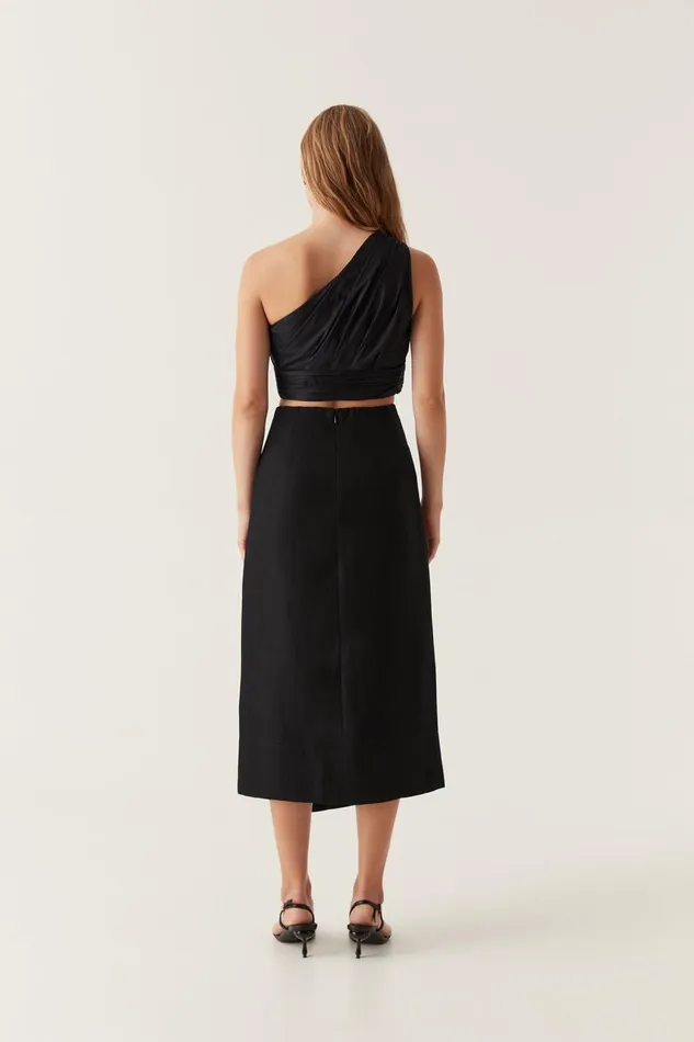 Aje Matching Sets Theory Cinched Midi Skirt Black 8211 Women
