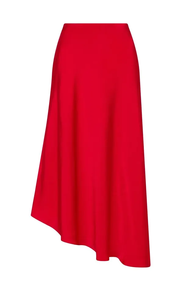 Aje Matching Sets Valeria Asymmetric Midi Skirt Scarlet Red 8211 Women