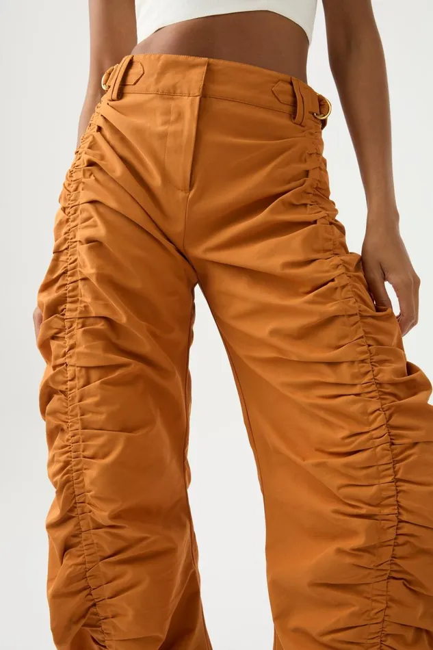 Aje Pants Kiara Ruched Drawstring Pant Chestnut Brown 8211 Women