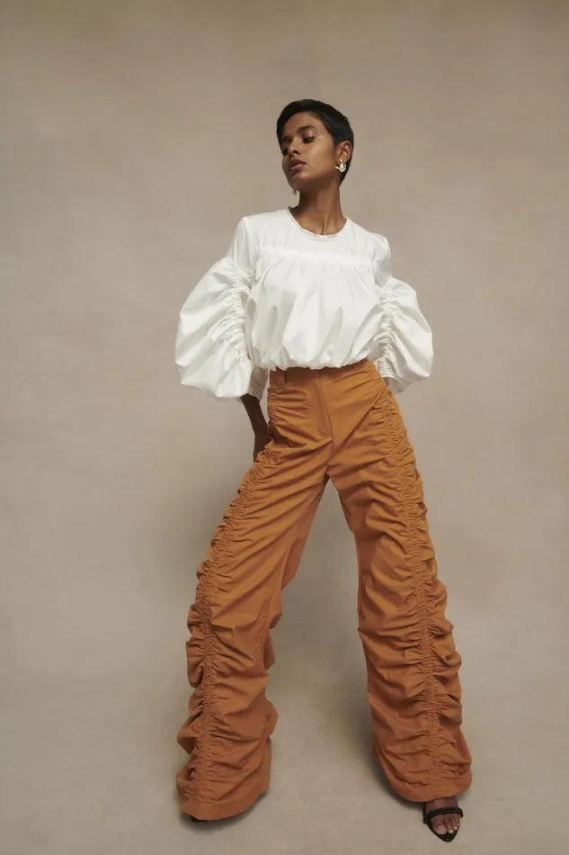 Aje Pants Kiara Ruched Drawstring Pant Chestnut Brown 8211 Women