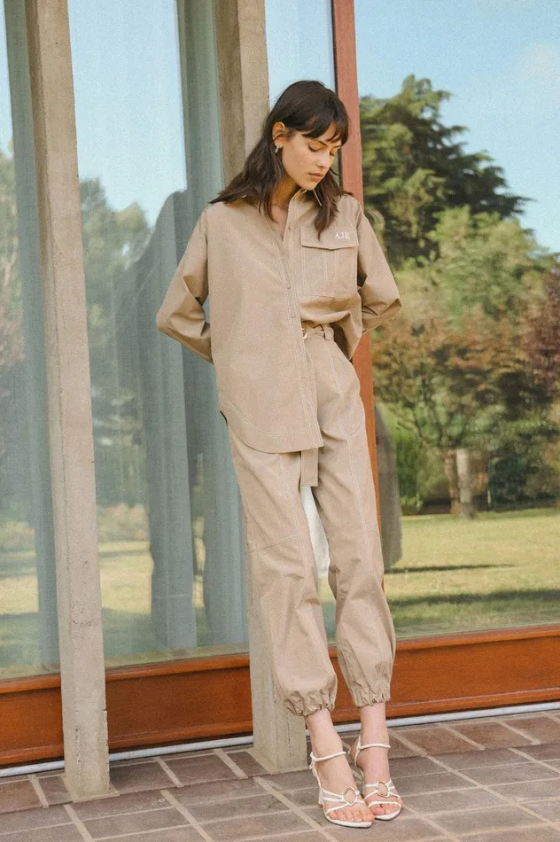 Aje Pants Willow Utility Track Pant Taupe Grey 8211 Women