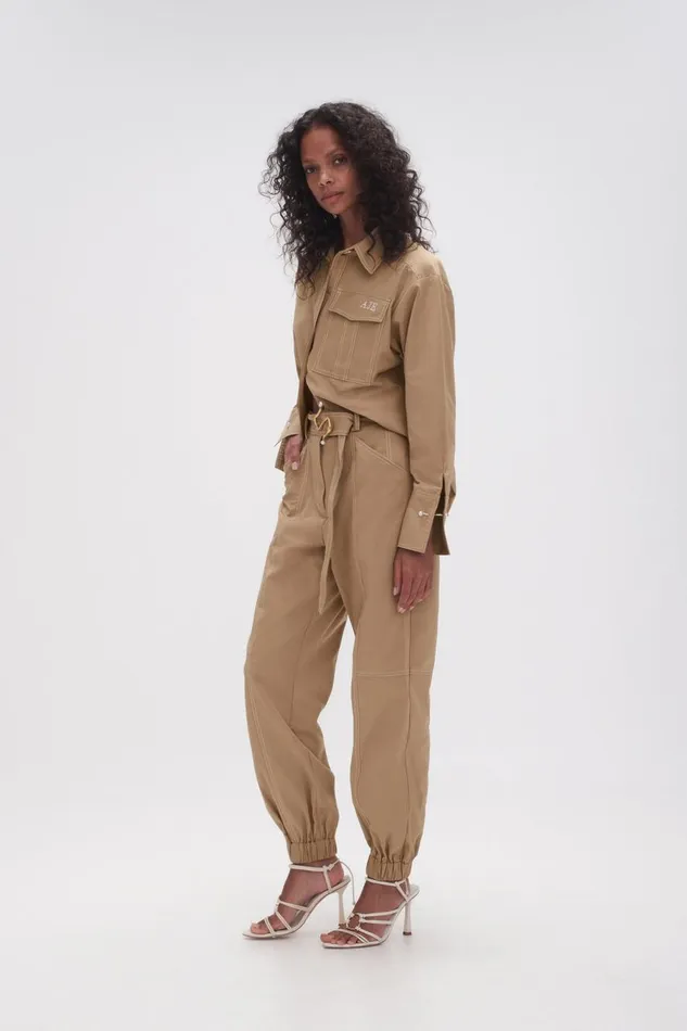 Aje Pants Willow Utility Track Pant Taupe Grey 8211 Women