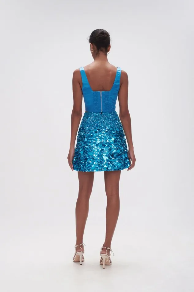 Aje Skirts Cherie Sequin Mini Skirt Azure Blue 8211 Women