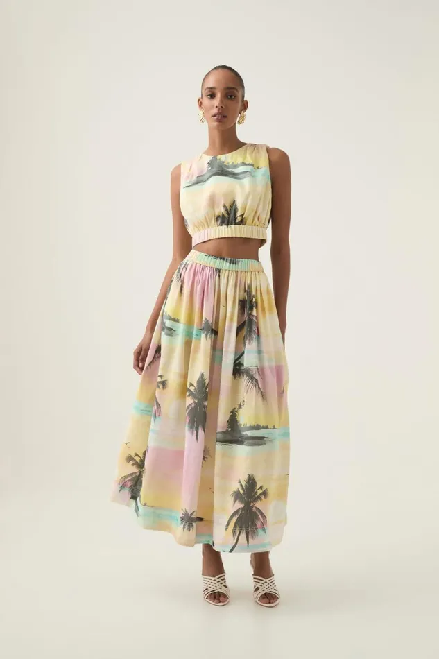 Aje Skirts Nicolette Maxi Skirt Sunset Sky 8211 Women