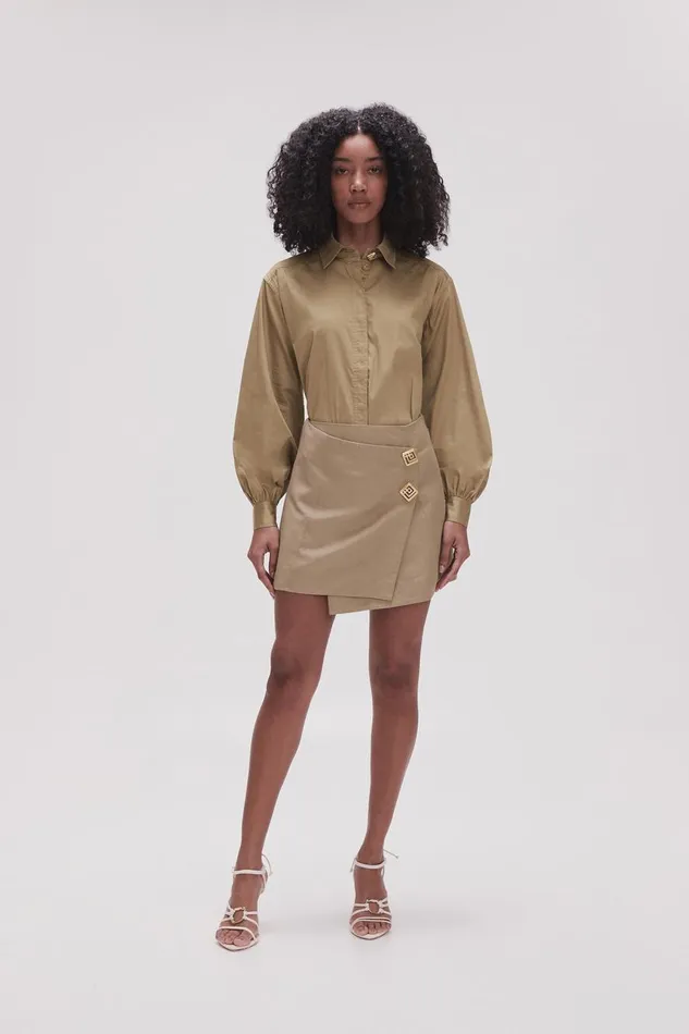 Aje Skirts Realm Wrap Front Mini Skirt Desert Khaki 8211 Women