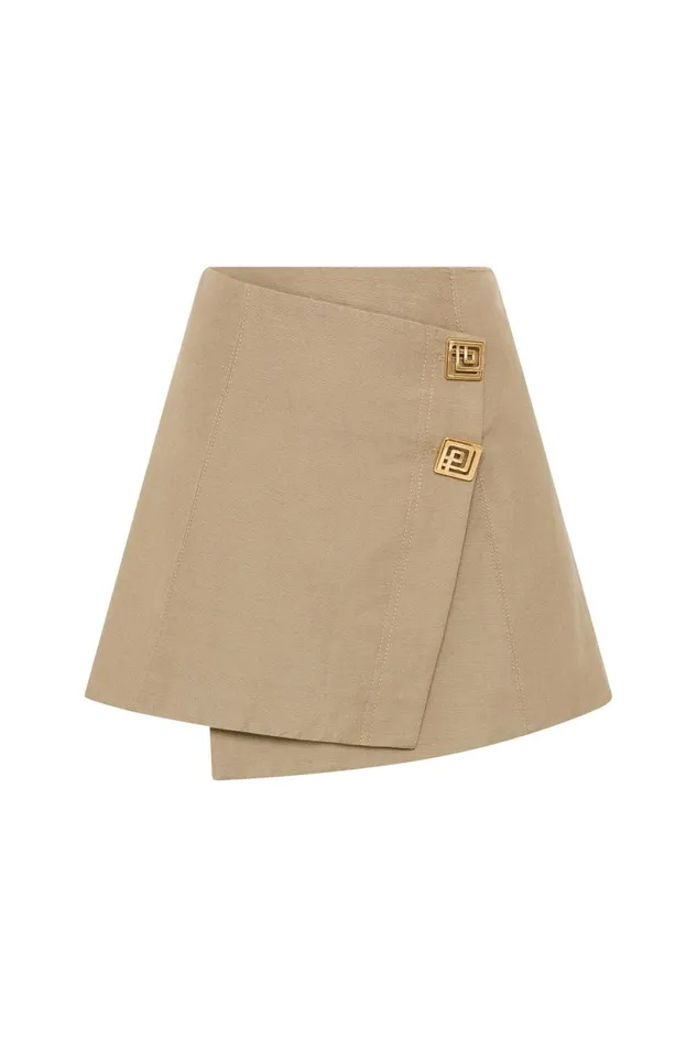 Aje Skirts Realm Wrap Front Mini Skirt Desert Khaki 8211 Women
