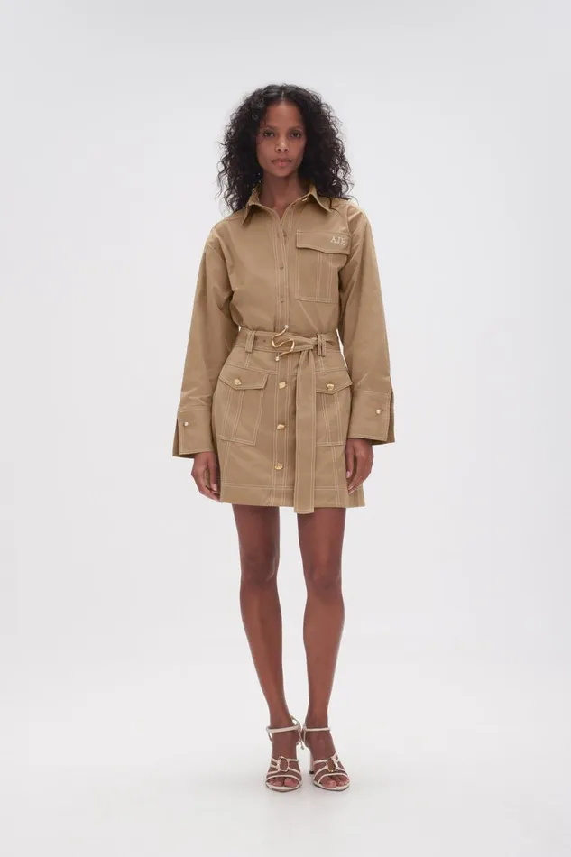 Aje Skirts Willow Utility Mini Skirt Taupe Grey 8211 Women