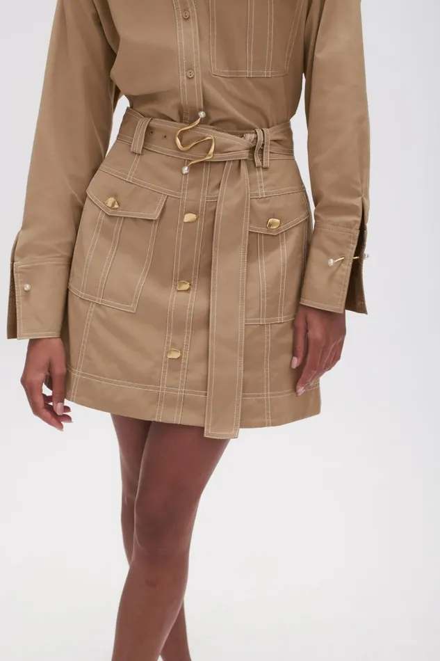 Aje Skirts Willow Utility Mini Skirt Taupe Grey 8211 Women
