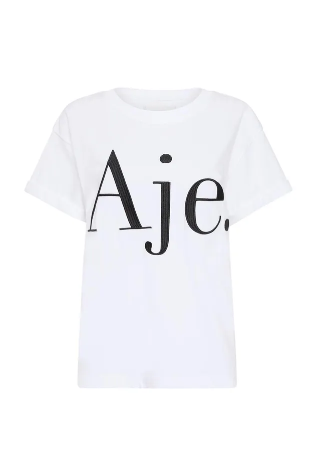 Aje Tees Alice Embroidered Logo Tee Whiteblack Logo 8211 Women Aje Tees Alice Embroidered Logo Tee Whiteblack Logo 8211 Women