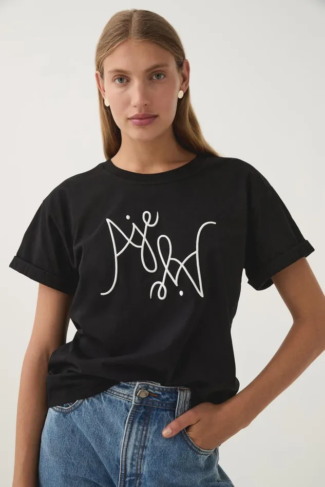 Aje Tees Prophecy Logo Oversized Tee Blackwhite Logo 8211 Women
