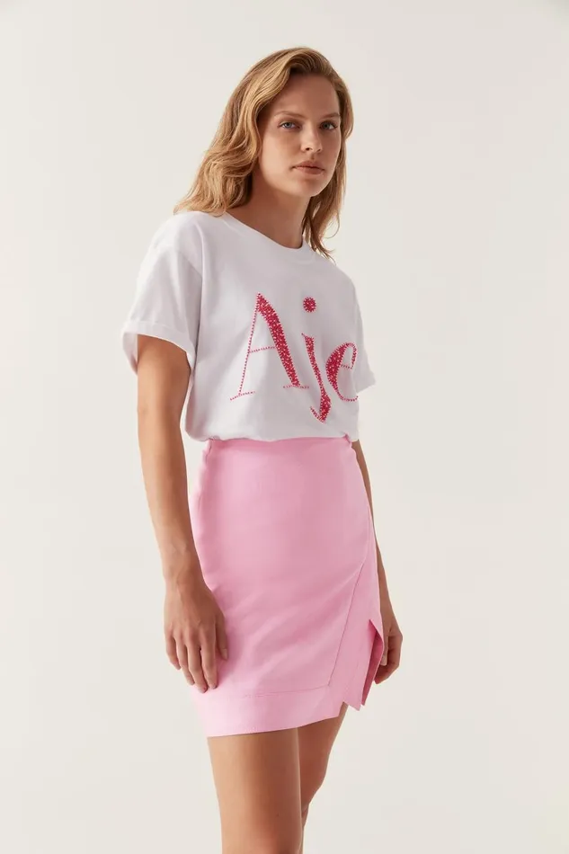 Aje Tees Saffy Embellished Tee Whitepink Logo 8211 Women