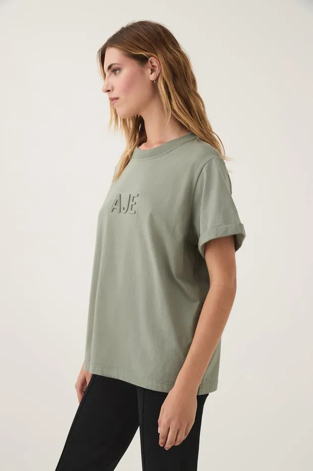 Aje Tees Stone Tee Oakmoss 8211 Women