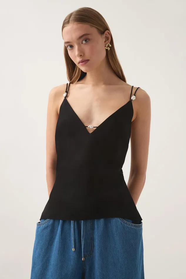 Aje Tops Agate Crossback Top Black 8211 Women Aje Tops Agate Crossback Top Black 8211 Women