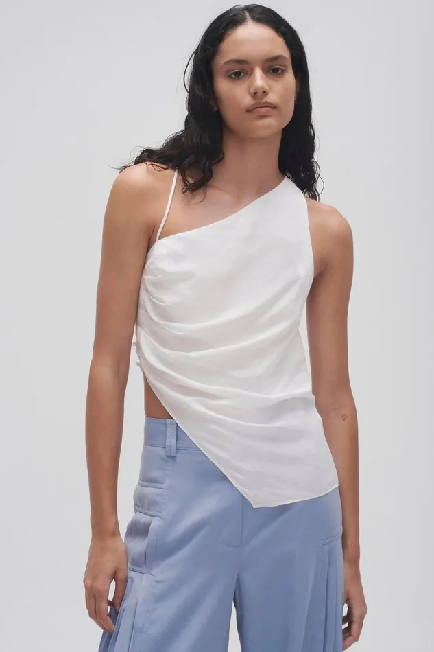Aje Tops Allure Asymmetric Draped Cami Ivory 8211 Women