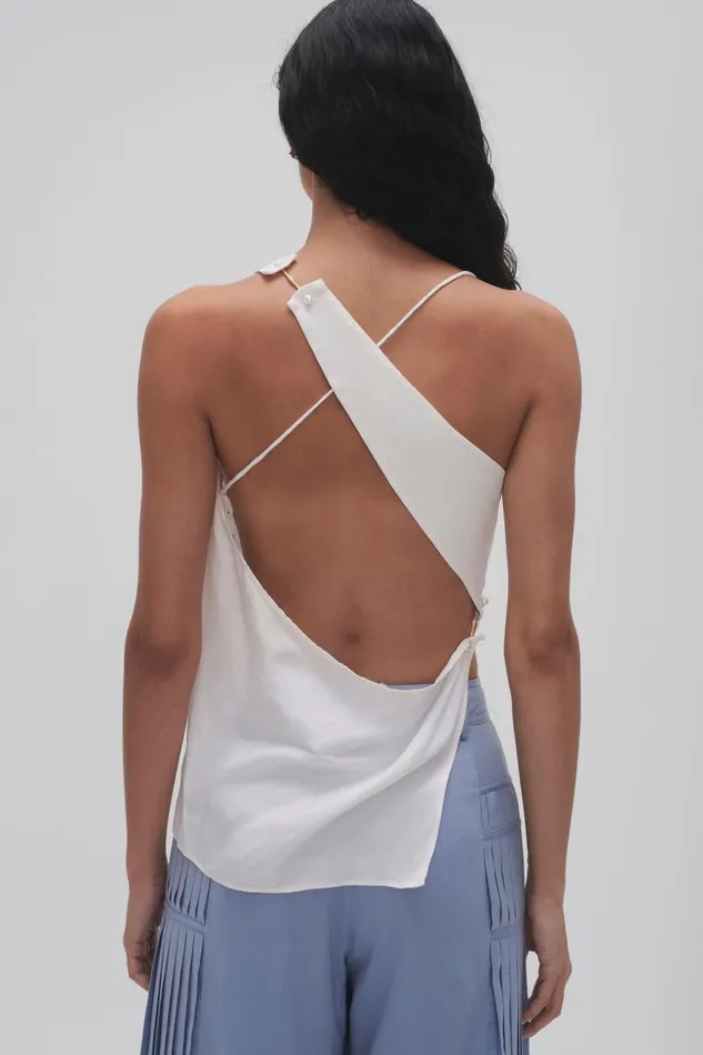 Aje Tops Allure Asymmetric Draped Cami Ivory 8211 Women Aje Tops Allure Asymmetric Draped Cami Ivory 8211 Women
