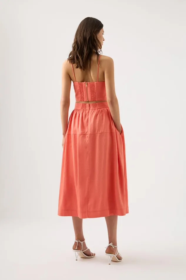 Aje Tops Ariel Sculptural Ring Top Coral 8211 Women Aje Tops Ariel Sculptural Ring Top Coral 8211 Women