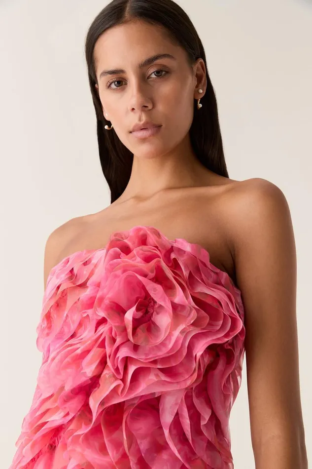 Aje Tops Charmed Rosette Ruffle Bustier Misty Rose 8211 Women Aje Tops Charmed Rosette Ruffle Bustier Misty Rose 8211 Women