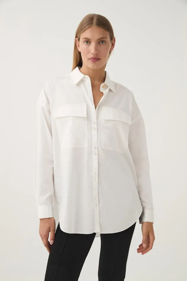 Aje Tops Eaves Oversized Shirt Ivory 8211 Women Aje Tops Eaves Oversized Shirt Ivory 8211 Women