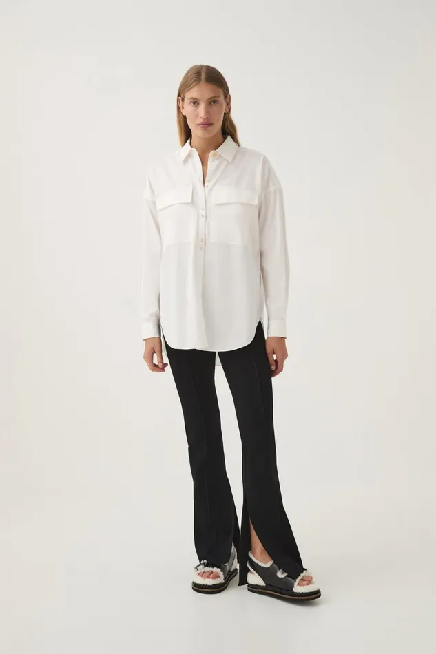Aje Tops Eaves Oversized Shirt Ivory 8211 Women Aje Tops Eaves Oversized Shirt Ivory 8211 Women